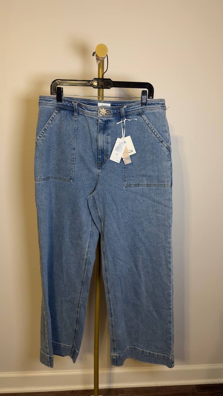 CeCe Women’s Wide Leg Jeans Indigo Wash 14 NWT $119