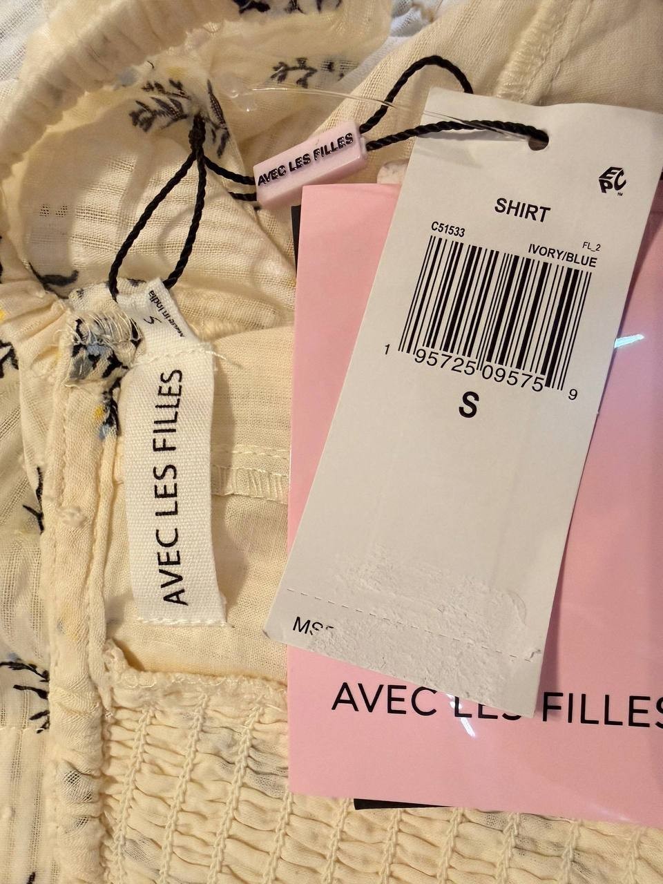 Avec Les Filles Off‑Shoulder Floral Blouse – Size S – NWT