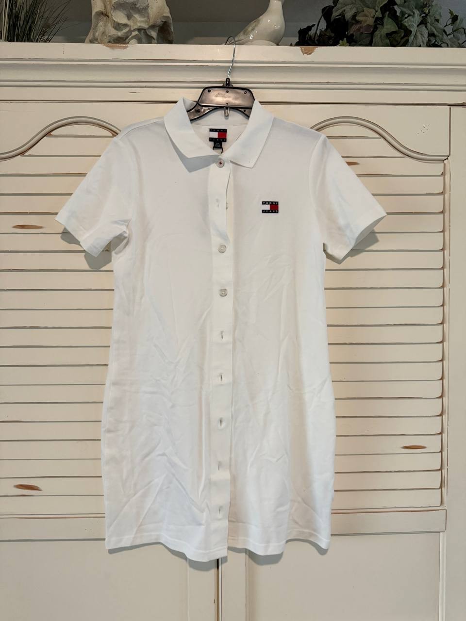 Tommy Hilfiger Shirt Dress White Size L NWT – Classic Chic Everyday Style