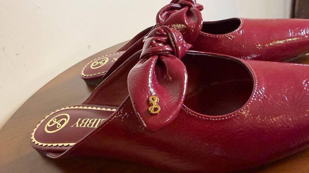 Sam & Libby Marley Mules 8.5 Mahogany Pointed Toe Bow Slip‑On NIB msrp$70