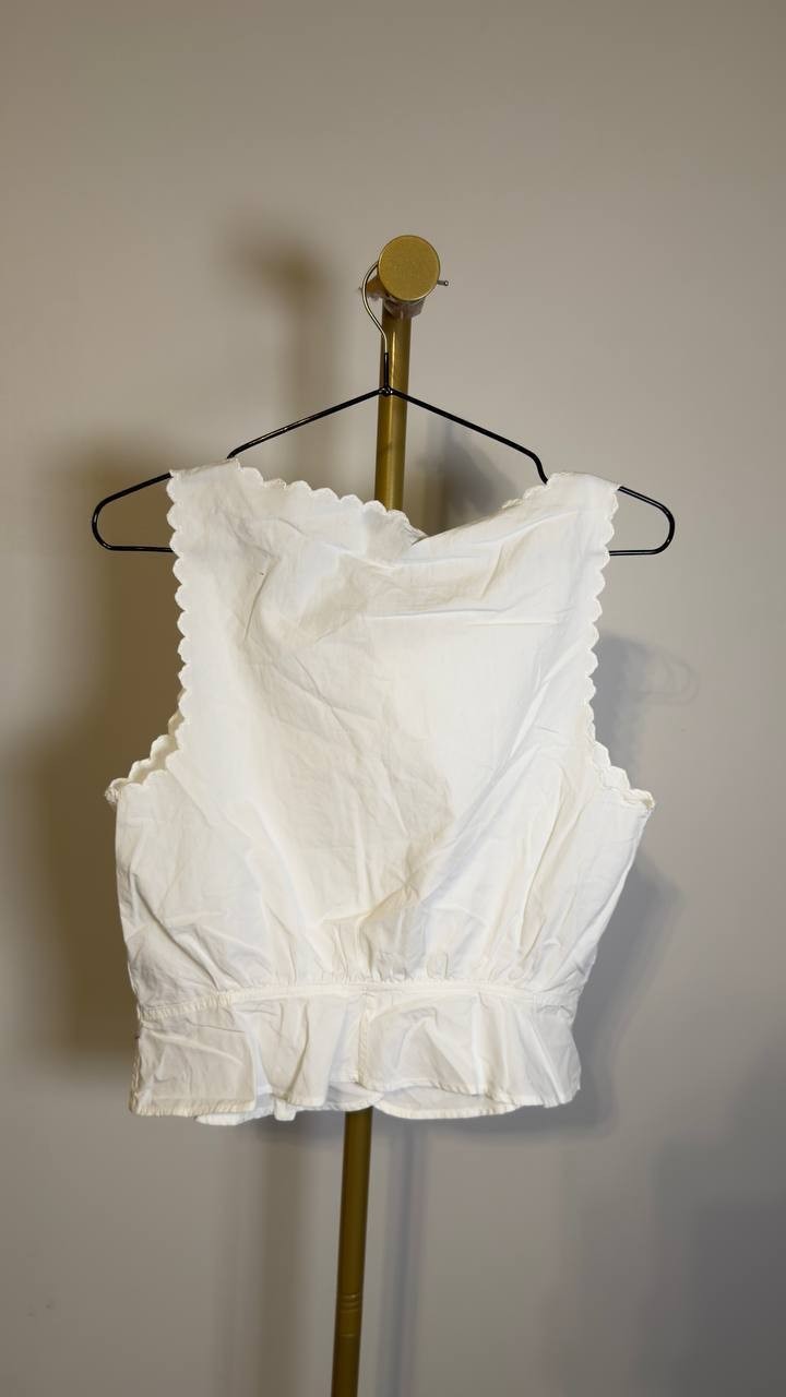 Re/Done Women’s Jerry Eyelet Tank Vintage White XS NWT $195