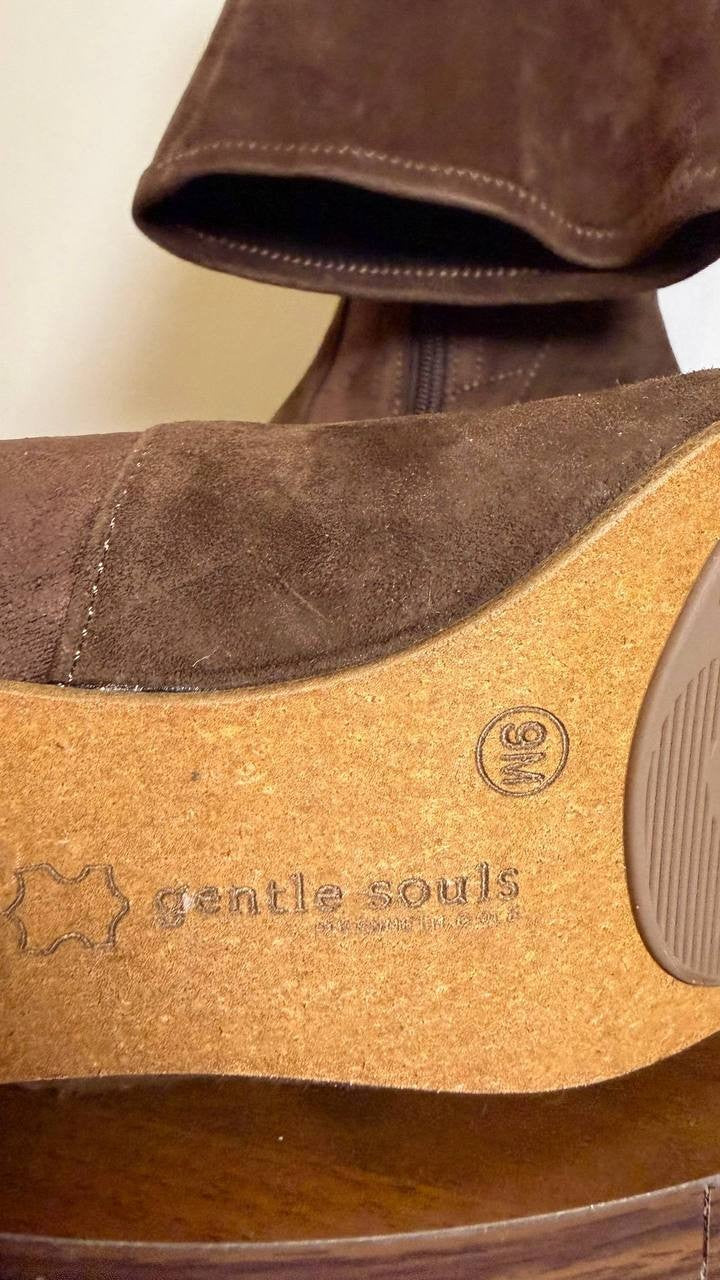 Gentle Souls by Kenneth Cole Chocolate Suede High Boots 9M New in Box MSRP $239