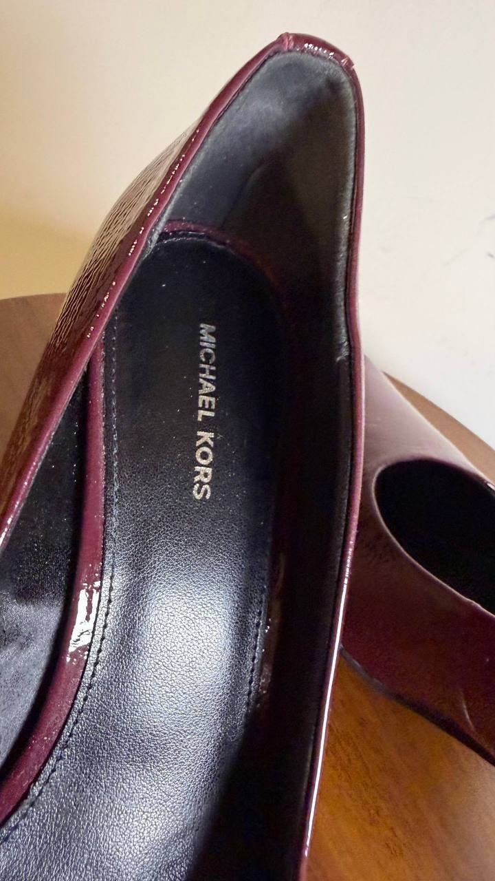 Michael Kors Oxblood Patent Leather Pumps 7.5M Pre‑Owned w/ Box MSRP $125