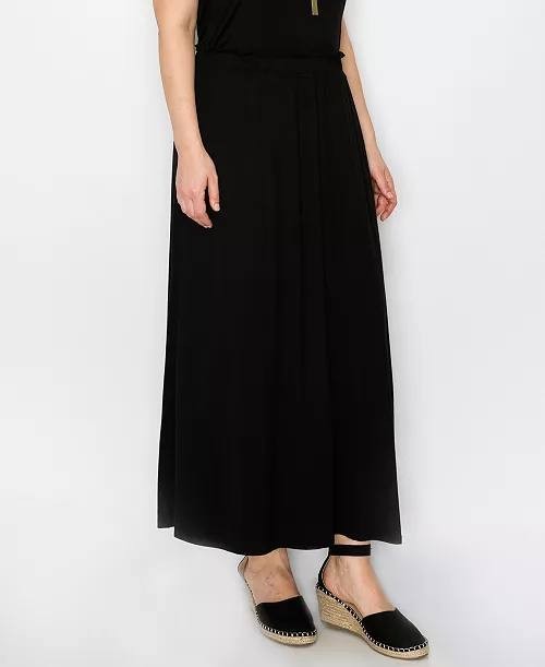 COIN 1804 Plus Size Elastic Waist Maxi Skirt Black 1X NWT $36