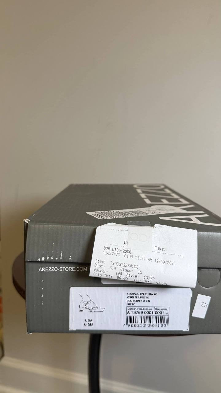 Arezzo Black Man‑Made Block Heel Pumps 8.5B NIB MSRP $99
