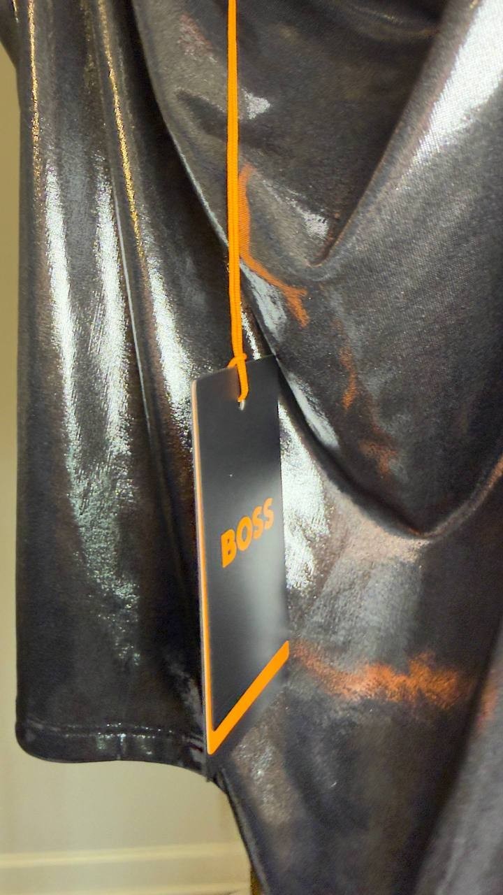 BOSS Orange Esarah Metallic Scoop‑Neck Tank Open Grey XL NWT $79