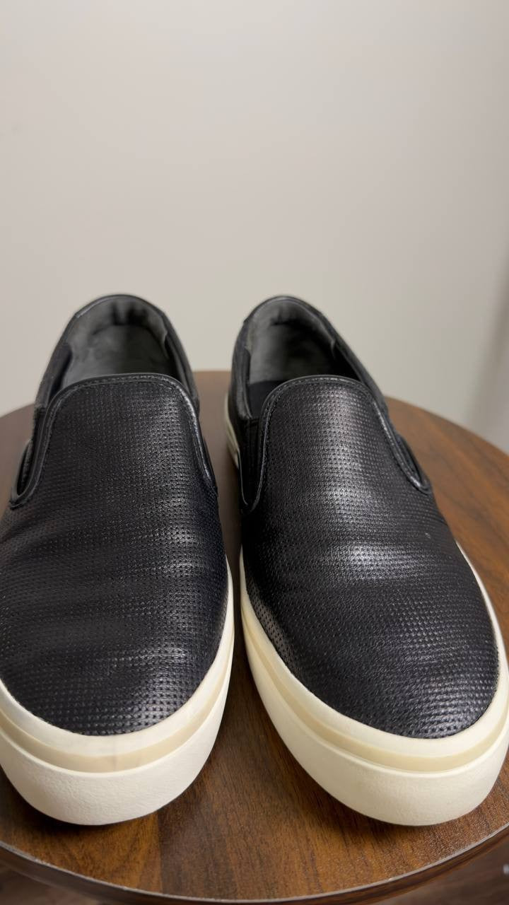 Vince  Blair  Perforated  Leather  Sneakers  Black  8.5  M  New  in  Box  $250