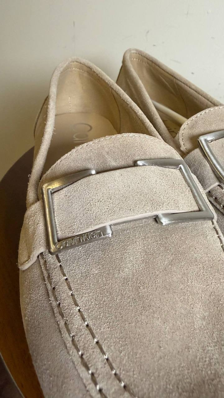 Calvin Klein Slip-On Loafers Taupe Suede Size 9.5M New in Box $99
