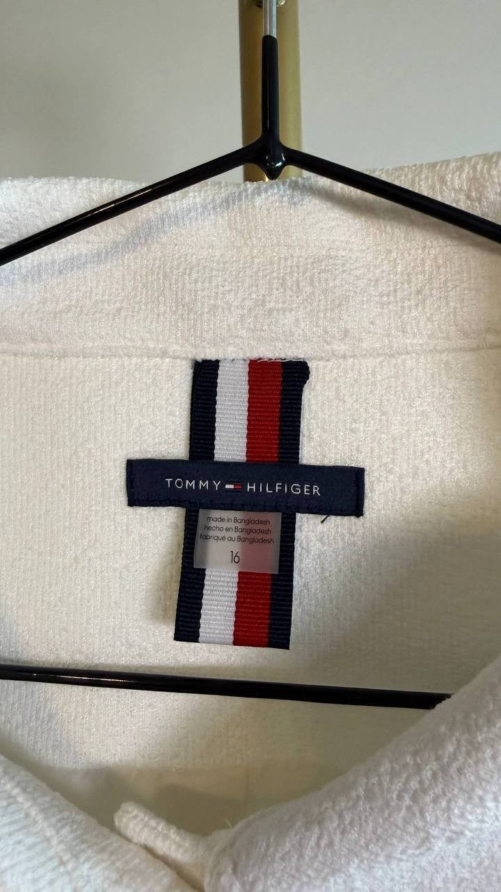 Tommy Hilfiger Women’s Slim White Denim Trucker Jacket 16 $150 NWOT
