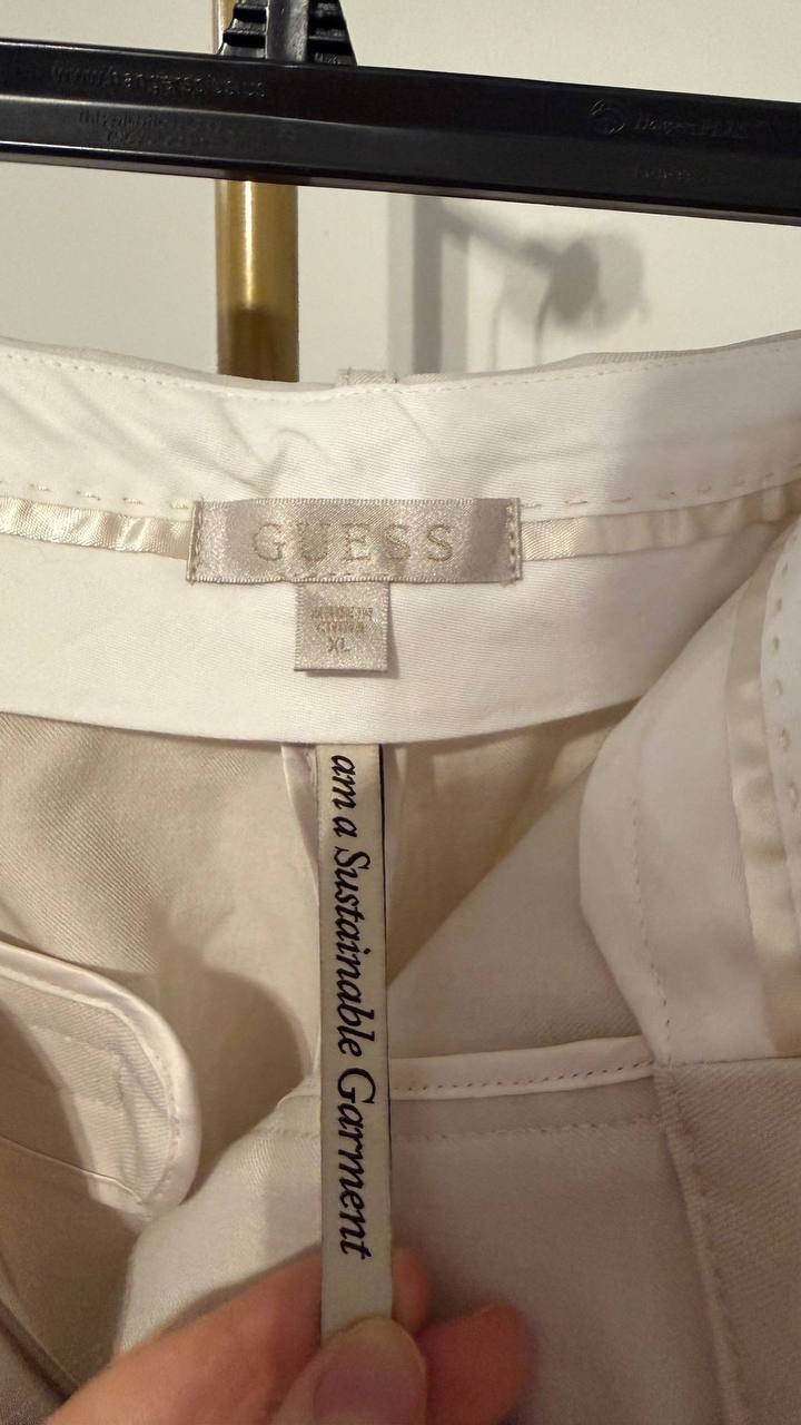 GUESS Eco Cargo Pants High-Rise Polyester Stone XL NWT