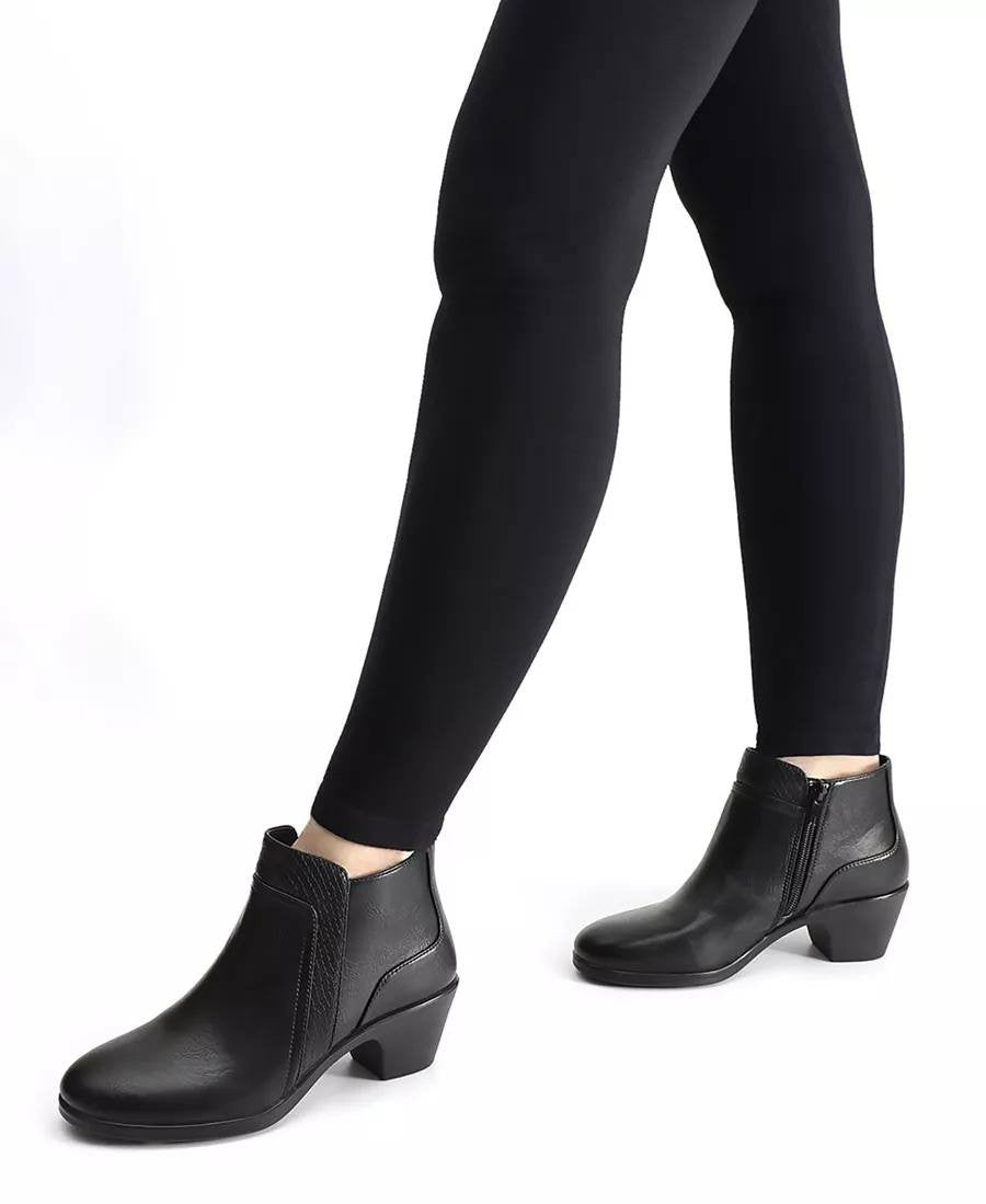 Easy Motion by Easy Street Booties 9.5W Black Man‑Made Zip Comfort NIB msrp$75