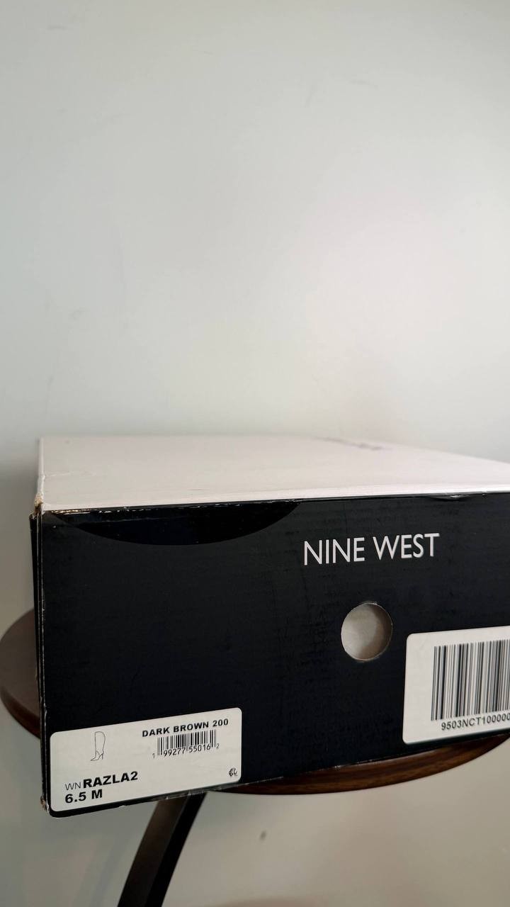 Nine West Razla Knee High Boots Dark Brown 6.5M Faux Suede Stiletto $189 NWB