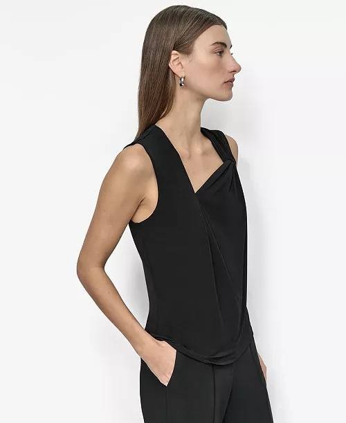 DKNY Asymmetrical‑Neck Sleeveless Top – Size XL – NWT – $69