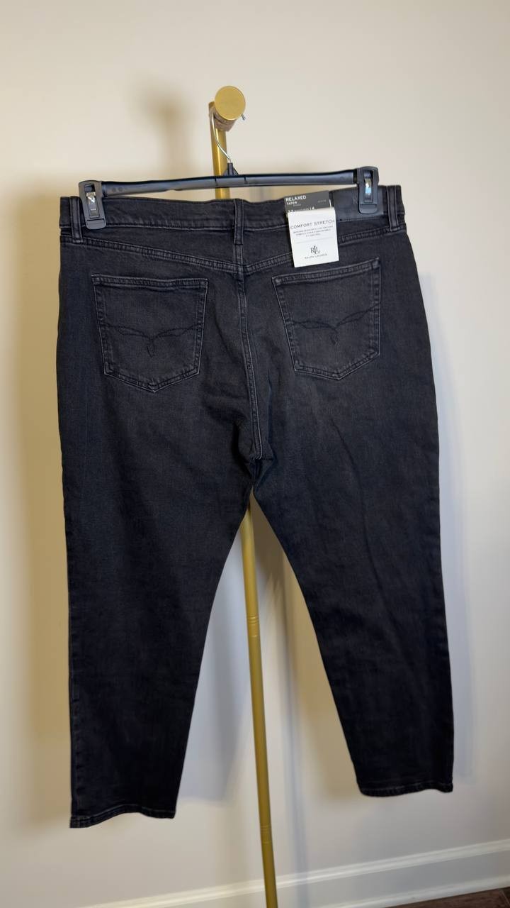 Lauren Ralph Lauren Relaxed Tapered Jeans Empire Black 4 NWT $178