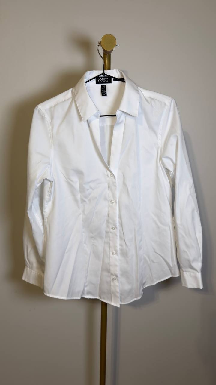 Jones  New  York  Women’s  Easy‑Care  Button‑Up  Shirt  White  PS  NWOT  $79.50 