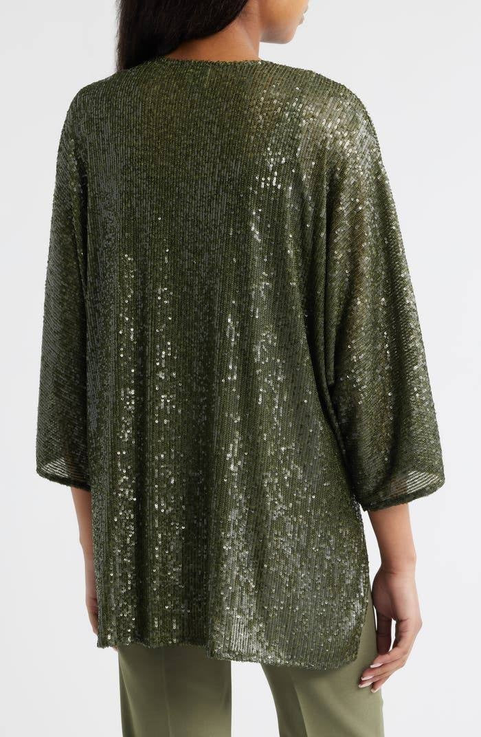 Anne Klein Draped Open‑Front Cardigan – Size L – NWT – $119
