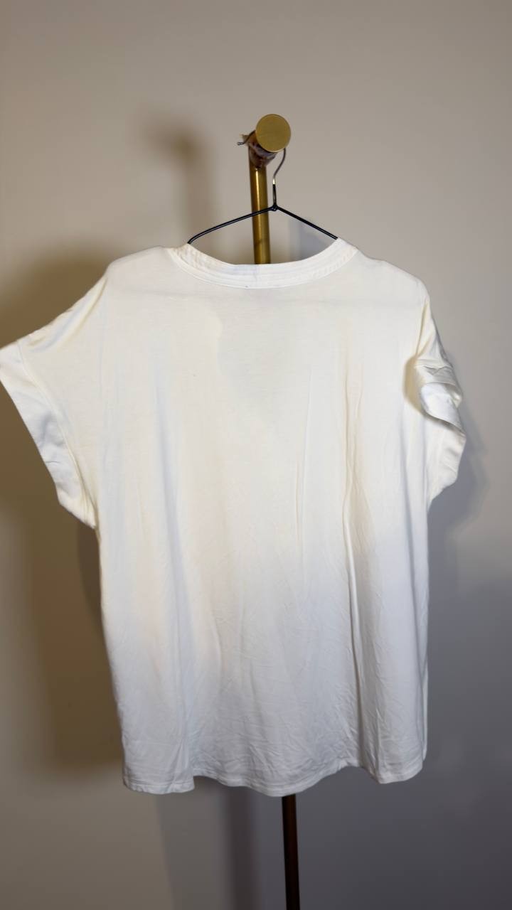 Vince Camuto V-Neck Cap-Sleeve Top White XL NWOT $59