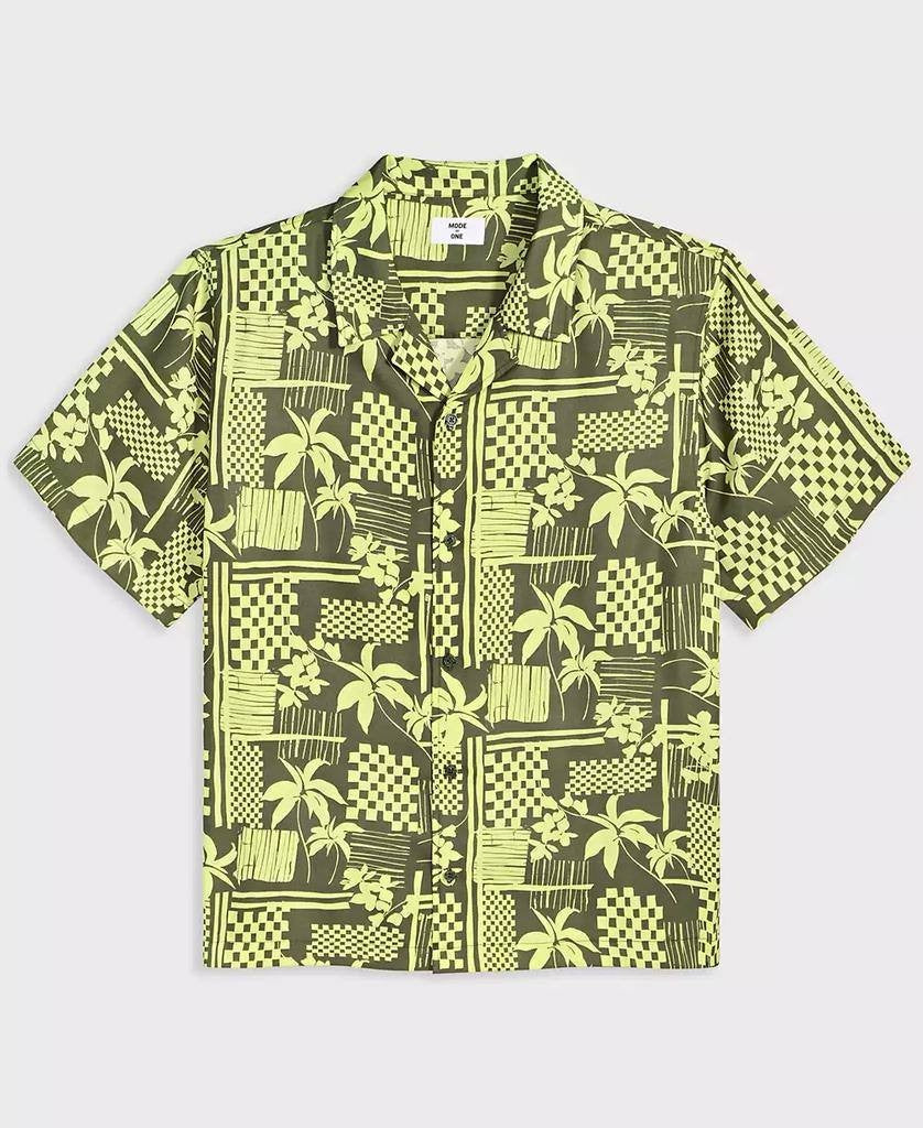 Mode of One Men’s Vacation Palm Camp Collar Shirt Green XXL $49.50 NWT