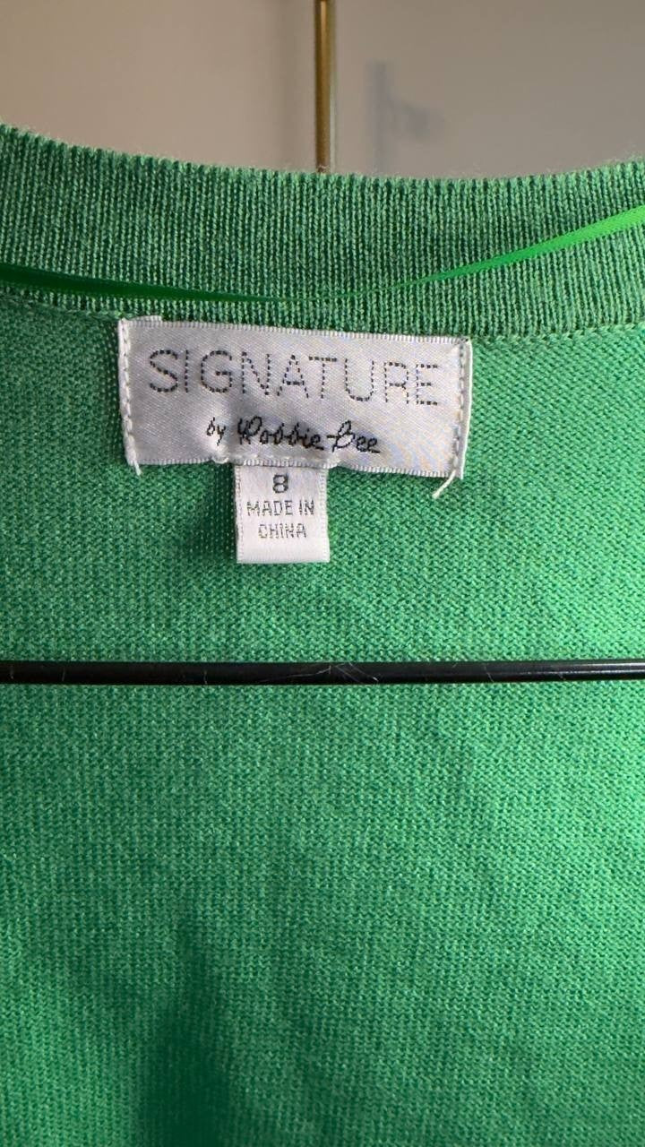 Signature by Robbie Bee Knit Shrug Green 8 NWT $29