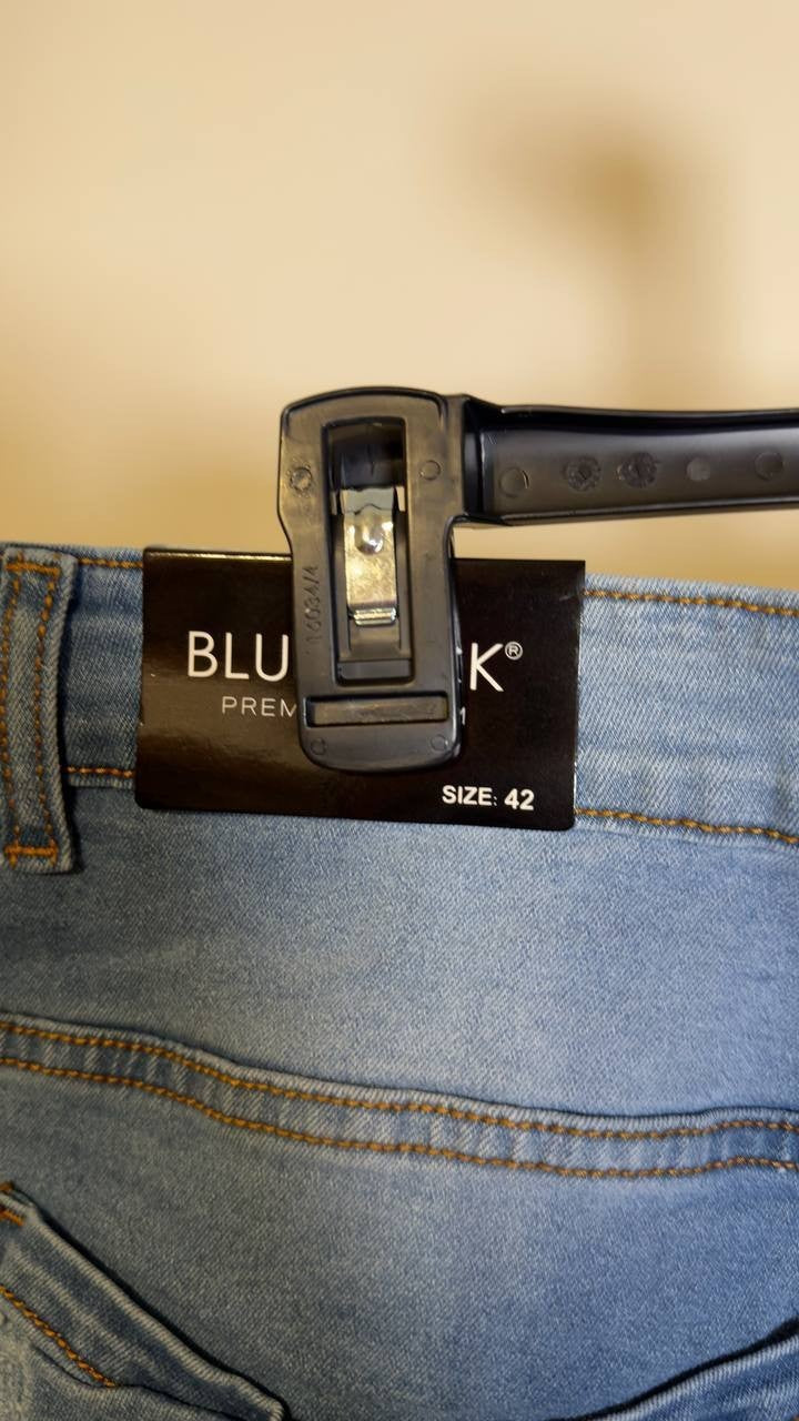 Blu Rock Men’s Slim Fit Stretch Denim Shorts Light Blue 42 NWT $85