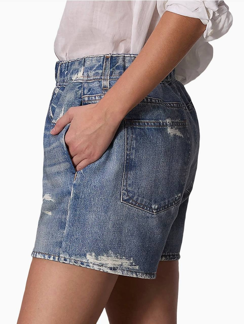 Rag & Bone Miramar Cotton Walking Shorts Mid Wash S/P NWT $108
