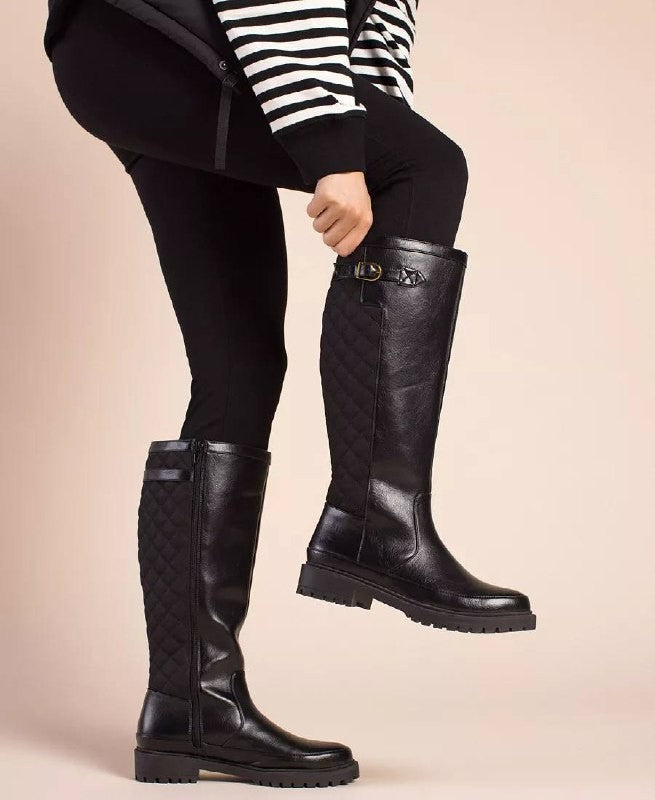 Journee Zemmie Boots 11M Olive PU Knee‑High Lug Sole Almond Toe NIB msrp$128