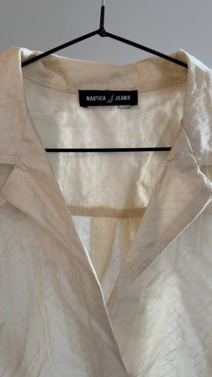 Nautica Jeans Sleeveless Collared Top Natural Size S NWOT $59.50