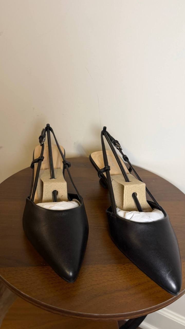 Easy Spirit Havana Pumps 8.5M Black Leather Slingback Pointed Toe NIB msrp$109