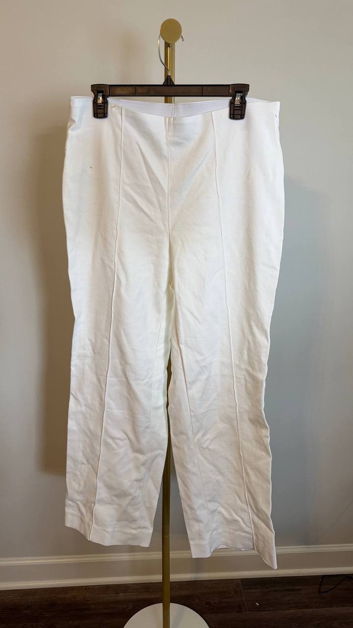 Anne Klein Hollywood Pleated Faux Suede Pants White Size 0X NWOT $99 need wash