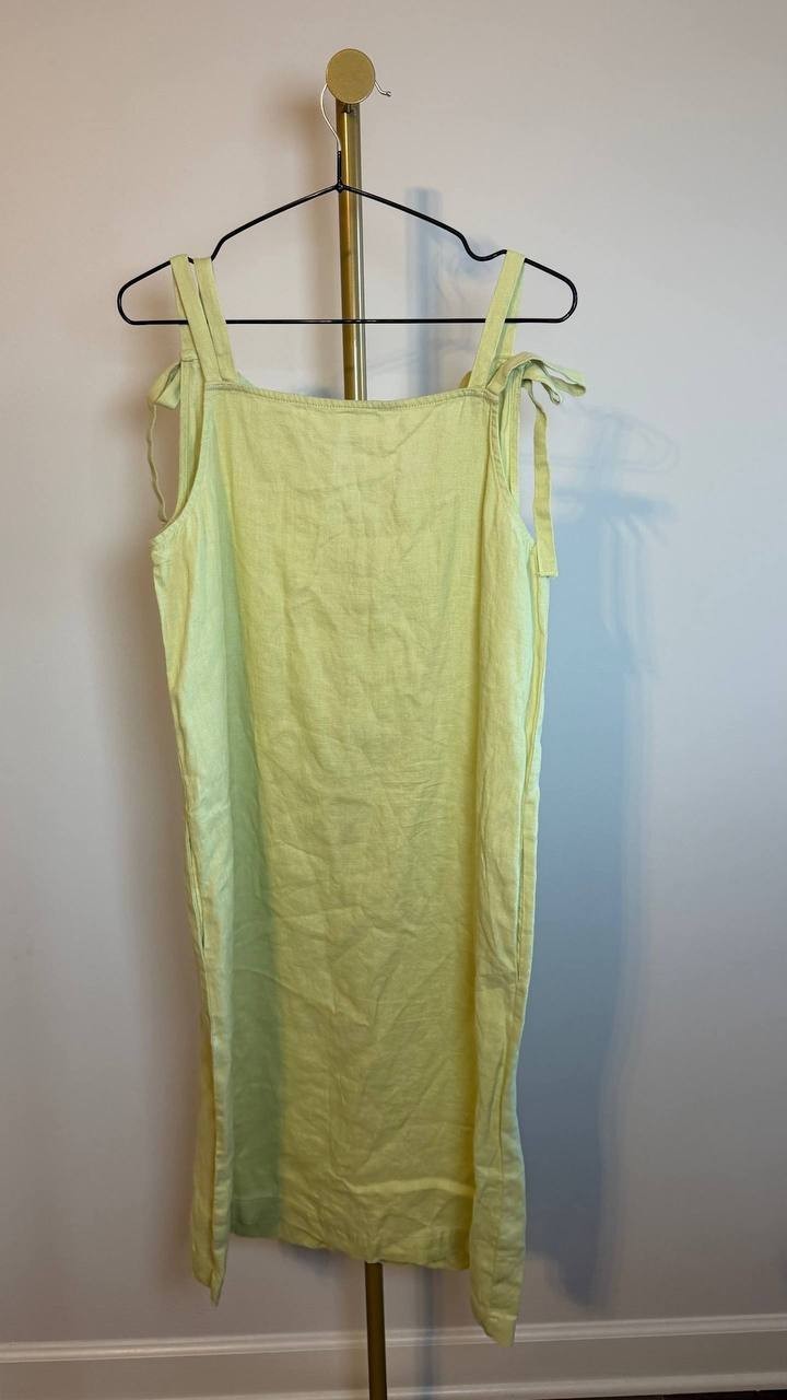 DKNY Sleeveless Square-Neck Midi Dress Tea Green S NWT $129