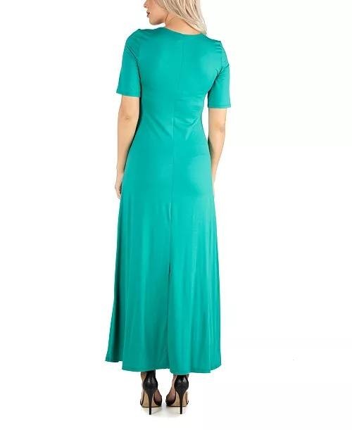 24seven Comfort Apparel Casual Maxi Dress Green XL NWT $57