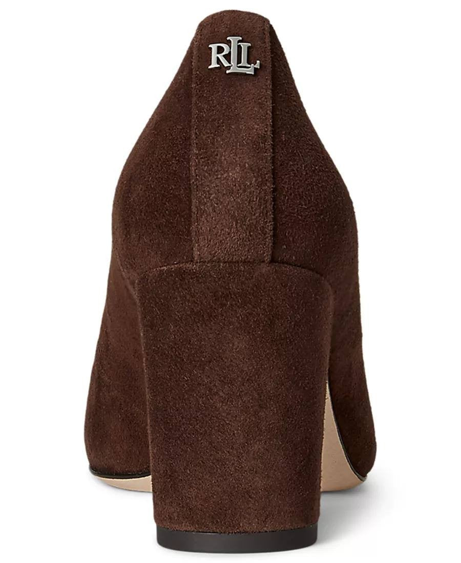 Lauren Ralph Lauren “Lanette”Brown Block Heel Suede Size 6B NIB msrp$155