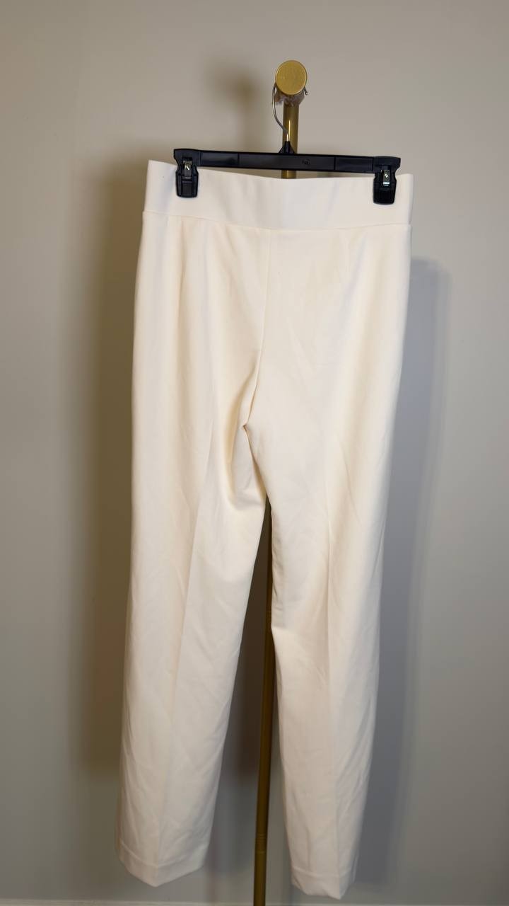 AK Anne Klein Pull‑On Cool Crepe Trouser Pants Ivory S NWOT $59
