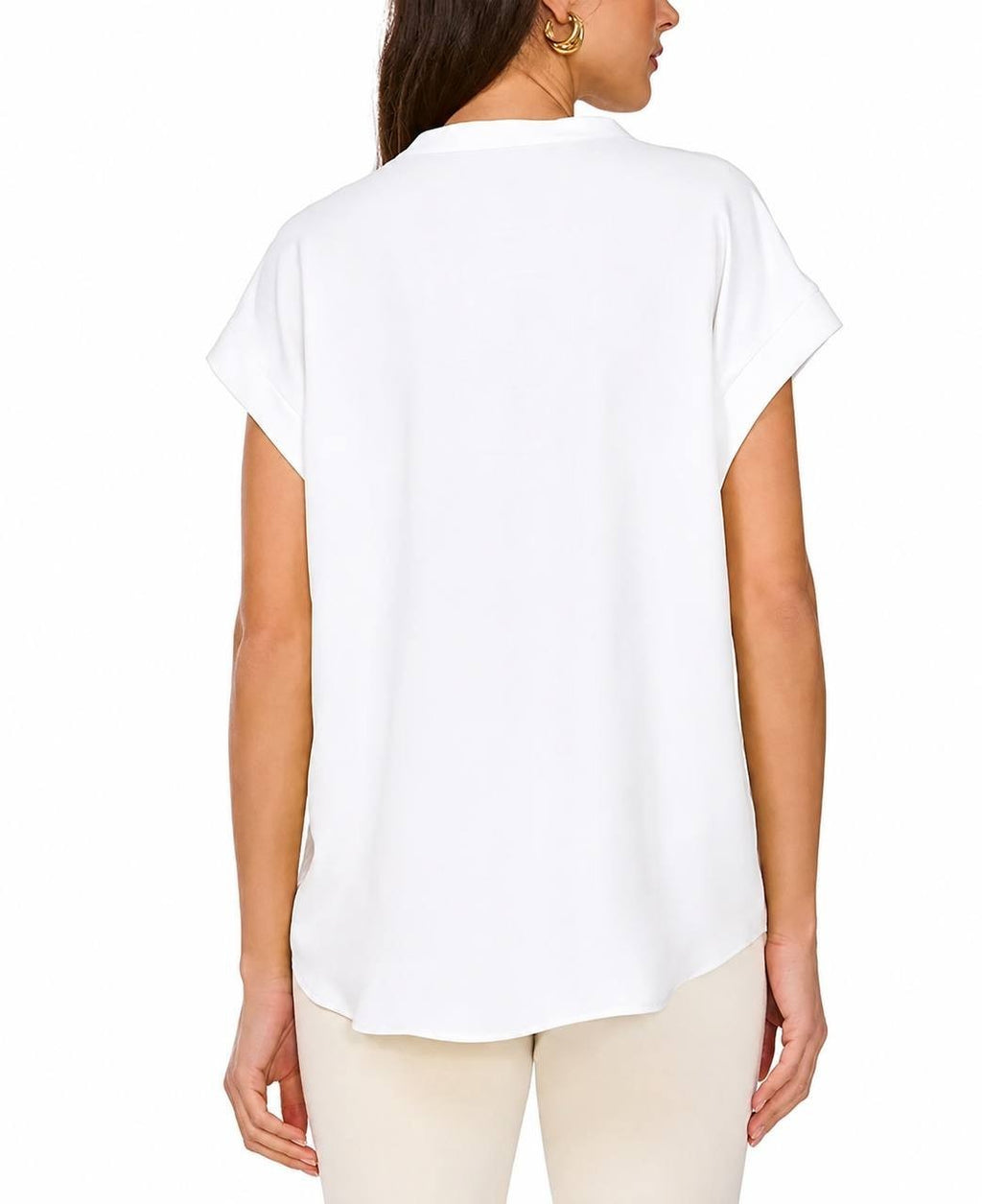 Vince Camuto V-Neck Cap-Sleeve Top White XL NWOT $59