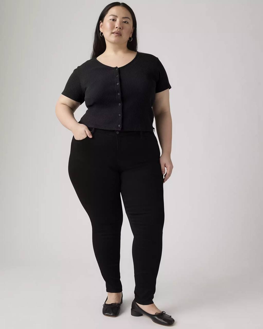 Levi’s 711 Skinny Women’s Jeans Black Peony 22W NWT $69.50