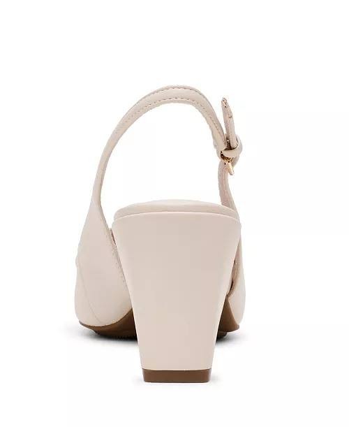 Anne Klein Bone Man‑Made Block Heel Pumps 7.5M New in Box MSRP $95