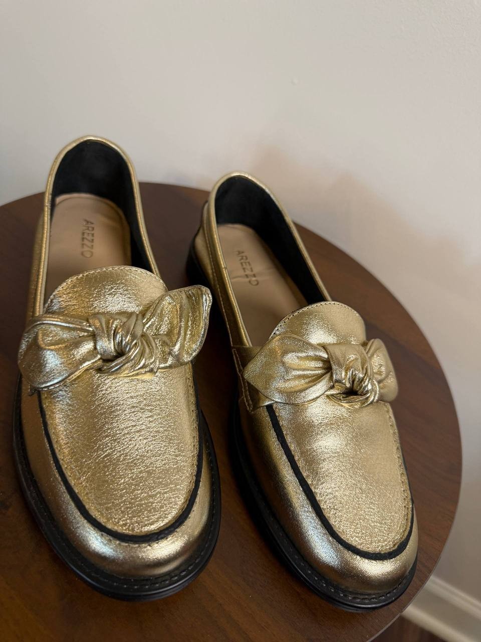 Arezzo Cassidy Leather Loafers – Platino – Size 7B – NIB