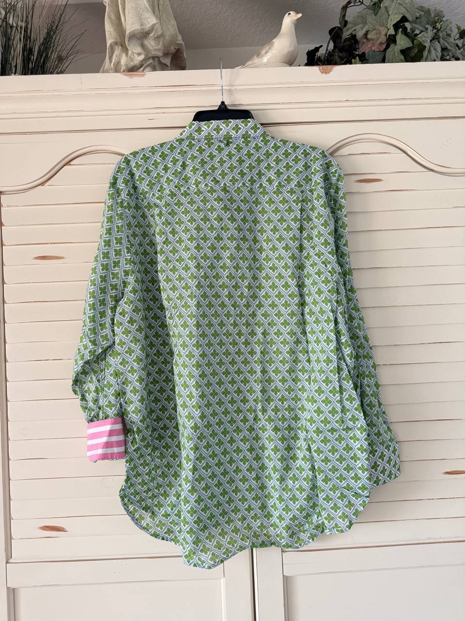 Nautica Printed Shirt Dress – Size XL – NWT – Green Patterned Short Sleeve