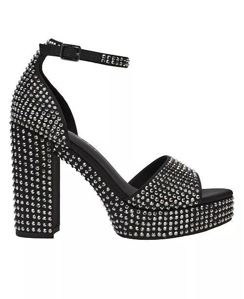 Wild Pair Hanalaur Embellished Sandals Black Bling 7.5M Man‑Made $89.90 NWB