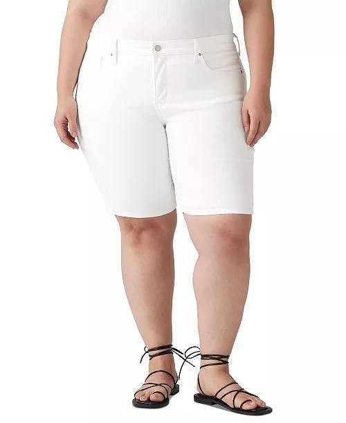 Levi’s Plus Size Mid‑Rise Shaping Bermuda Shorts White 18 NWT $55