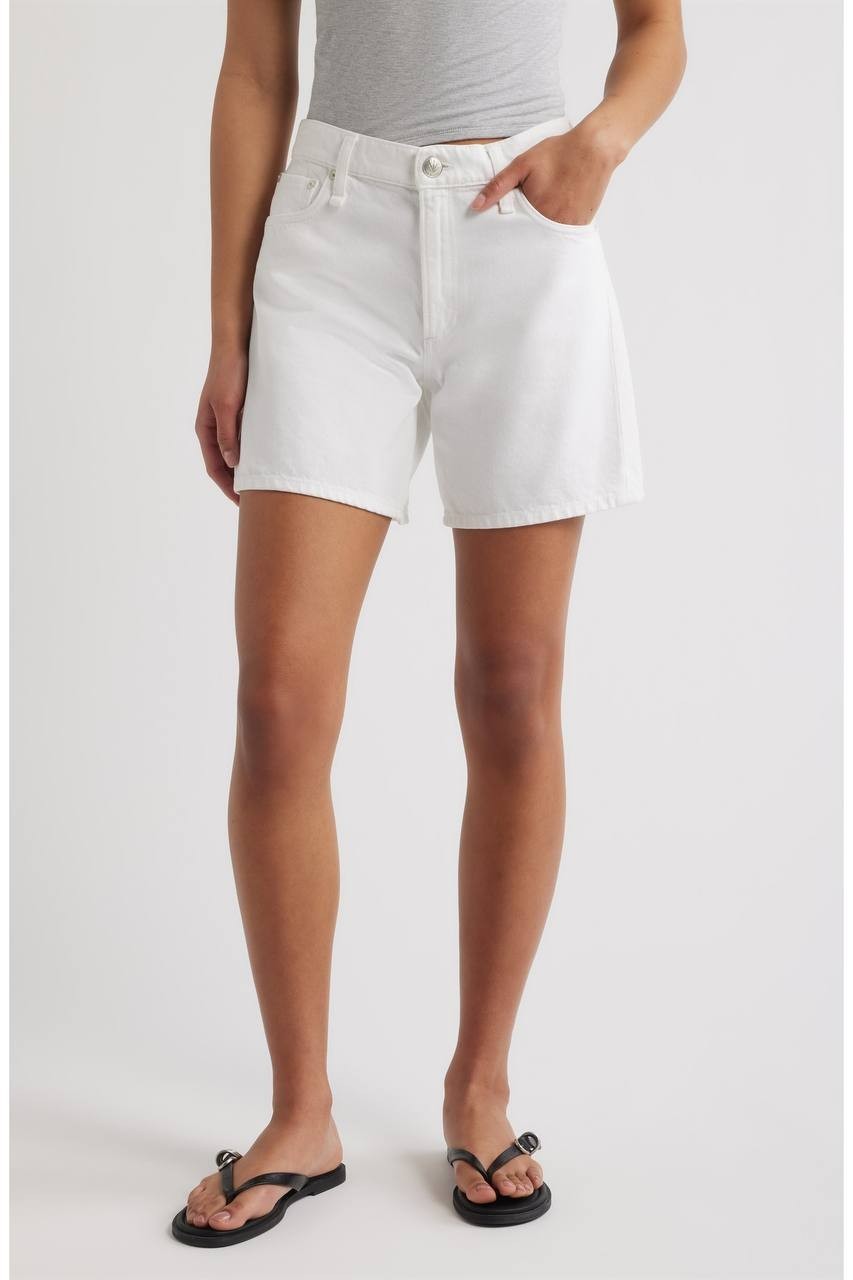Rag & Bone Kaia High Waist Relaxed Fit Denim Shorts White 25 NWT $198