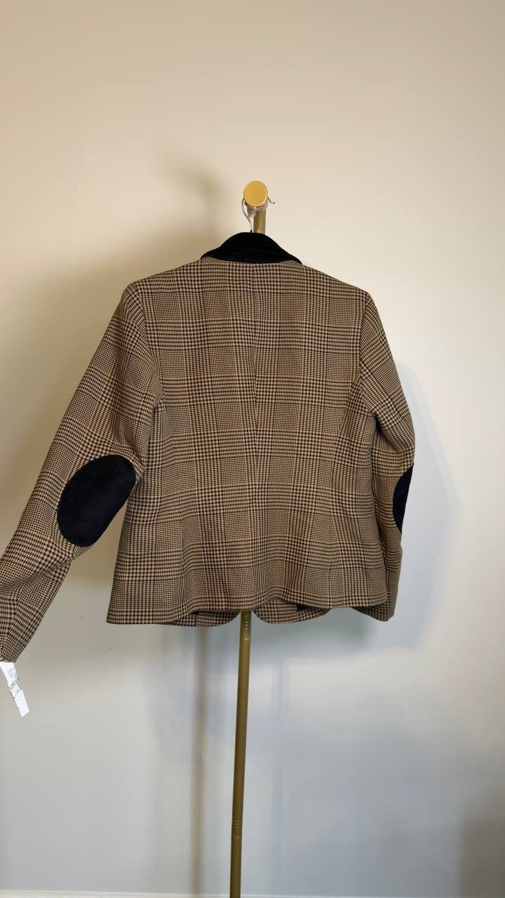 Kasper Plaid Two‑Button Notch‑Collar Jacket Pink Perfection Multi 8P NWT $139