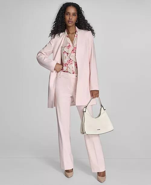 Calvin Klein Modern-Fit Straight-Leg Pants Pale Pink 6 $89 NWT