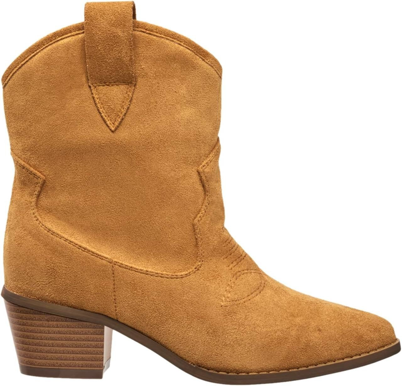 French Connection Carrie Western Boots–Cognac–Size 7.5–Faux Leather–New i Box