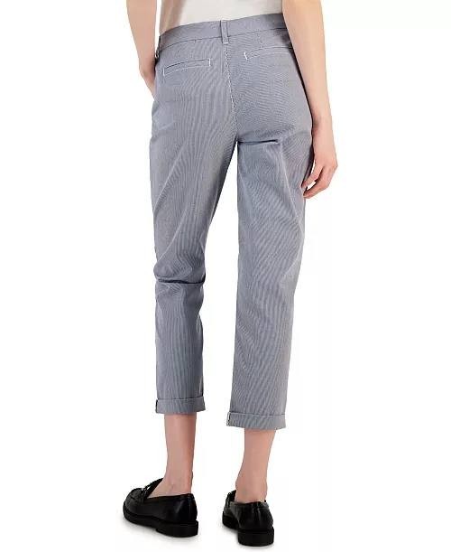 Tommy Hilfiger Striped TH Flex Hampton Chino Pants Grey 14W NWT $79.50