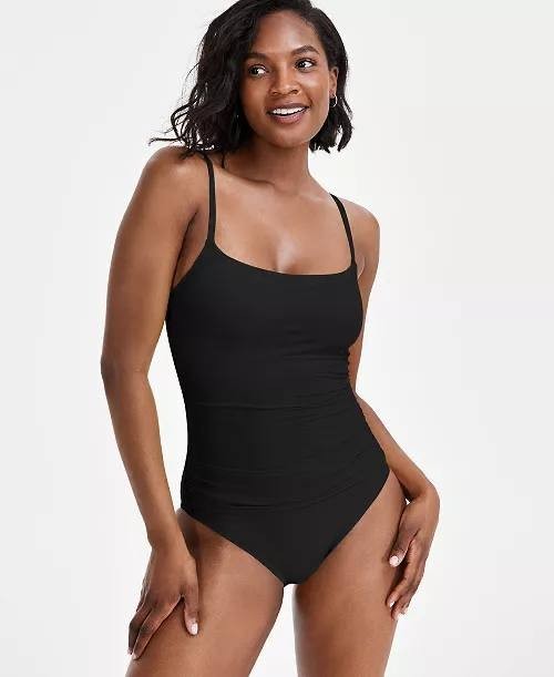 La Blanca Island Goddess One-Piece Swimsuit Black Size 4 NWOT $89