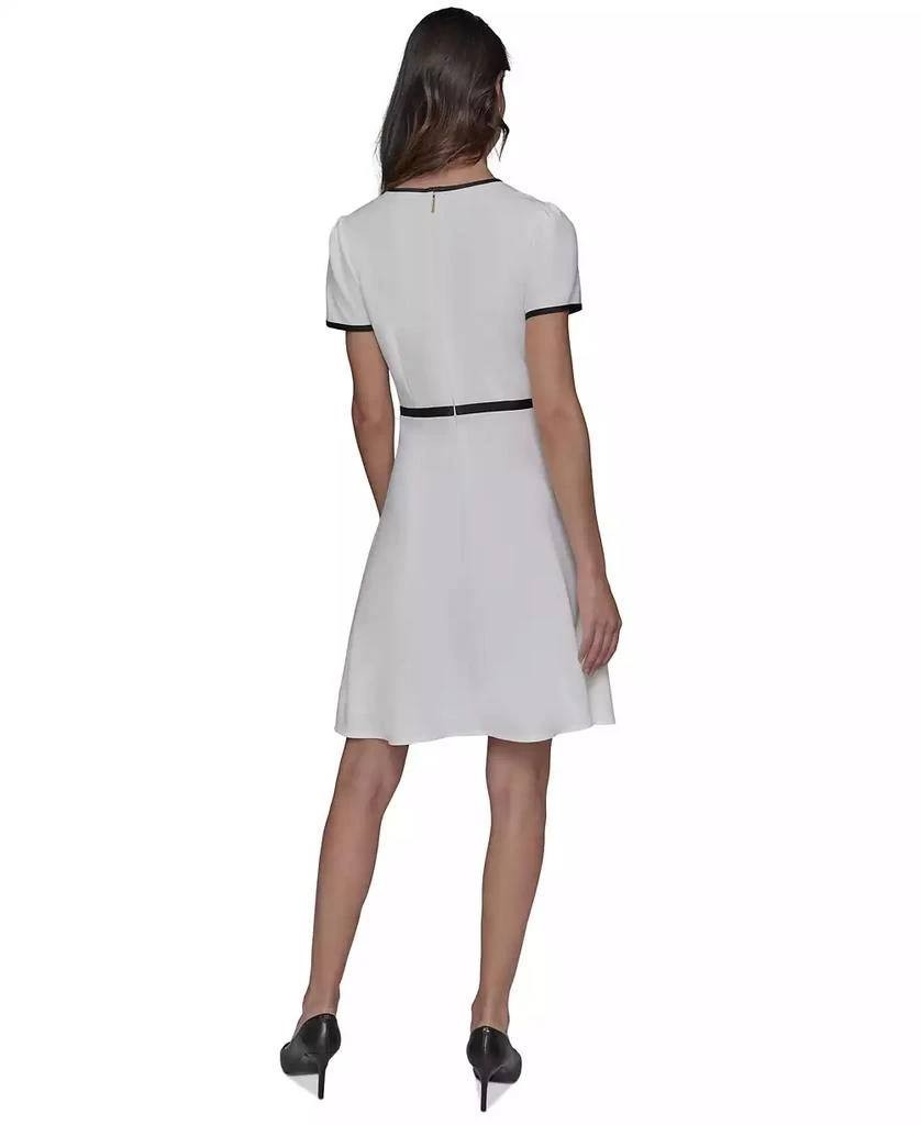 Karl Lagerfeld Paris Beaded-Button Contrast-Trim Dress – Size 10 – NWT – $139