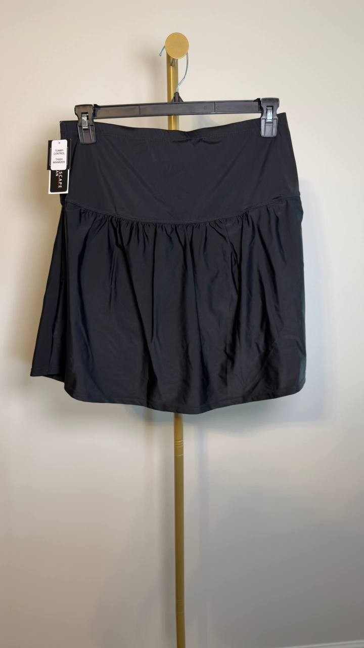 Island Escape La Palma High-Waist Tummy Control Swim Skirt Black 20W NWT $44.99