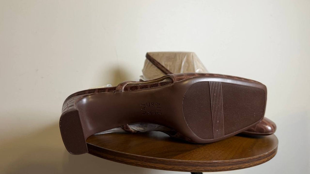 Naturalizer Carmen Pumps 9.5W Cappuccino Croc Leather Slingback NIB msrp$145