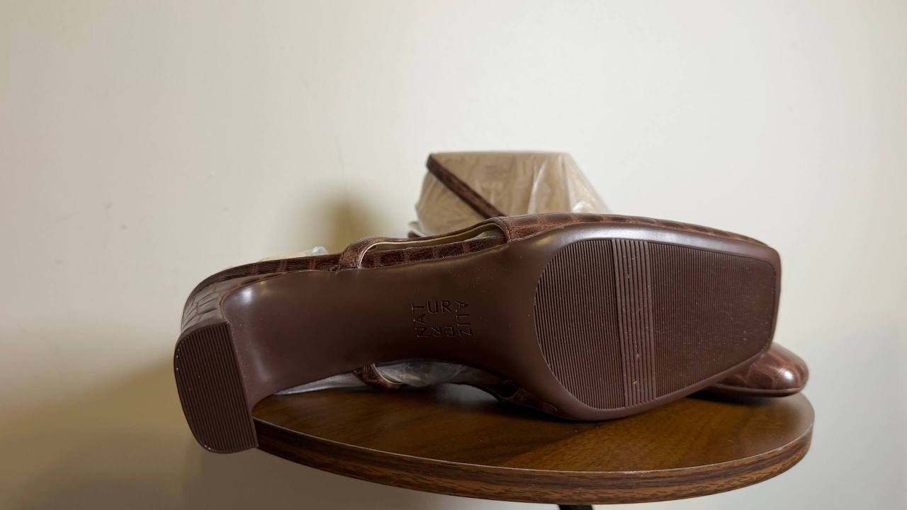 Naturalizer Carmen Pumps 9.5W Cappuccino Croc Leather Slingback NIB msrp$145